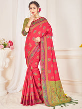 Peach Banarasi Art Silk Woven Saree